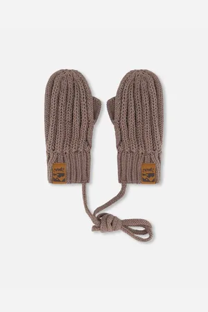 Deux par Deux Baby Boys Knit Mittens With String