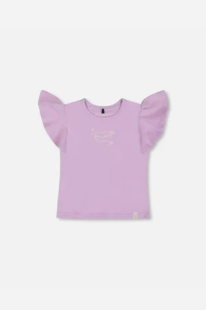 Deux par Deux Big Girls Flutter Sleeve Top With Print