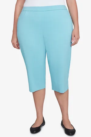 Alfred Dunner Plus Size Classic Flat Front Allure Clamdigger Pants