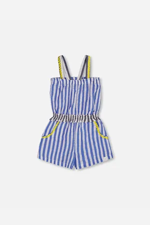 Deux par Deux Big Girls Sleeveless Seersucker Romper
