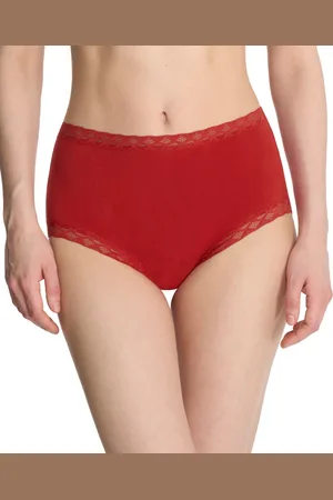 Natori Bliss Lace-Trim High Rise Cotton Brief Underwear 755058