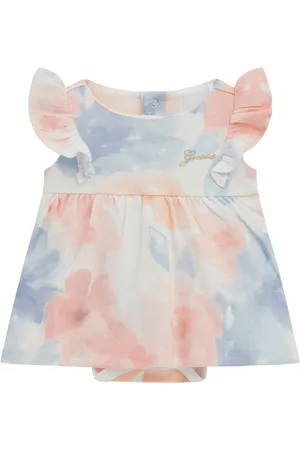 Guess Baby Girls Interlock Printed Short Sleeve Bodysuit Dress