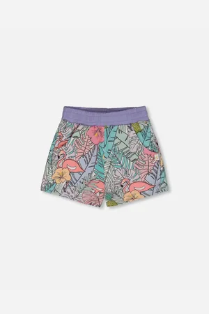 Deux par Deux Big Girls Printed French Terry Short