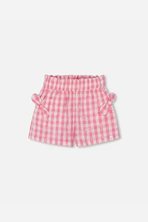 Deux par Deux Big Girls Smocked Waist Short With Knots