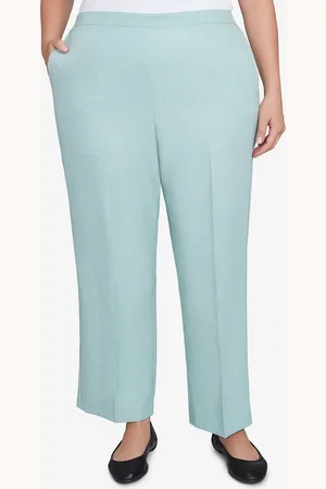 Alfred Dunner Plus Size Kensington Gardens Relaxed Linen Average Length Pants
