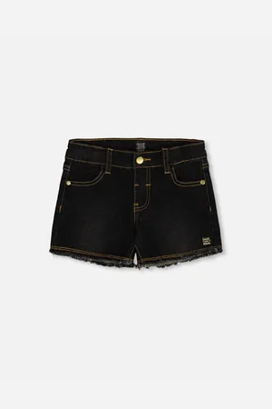 Deux par Deux Big Girls Jean Short With Embroidery