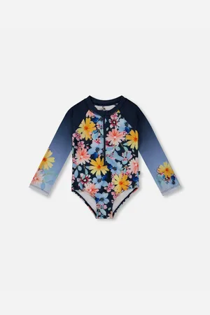 Deux par Deux Girls Printed Long Sleeve Rashguard
