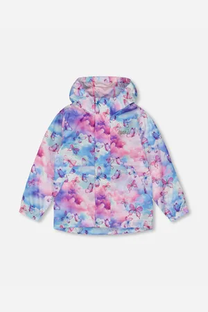 Deux par Deux Girls Printed Packable Windbreaker Background