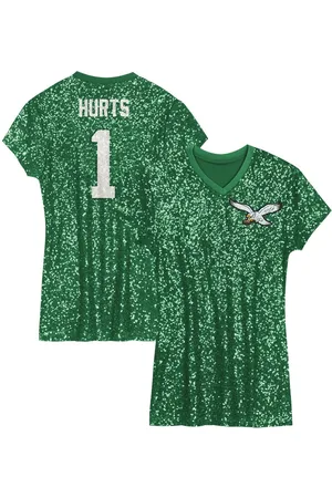 Outerstuff Big Girls Jalen Hurts Philadelphia Eagles Sequin Player Name Number V-Neck Dress