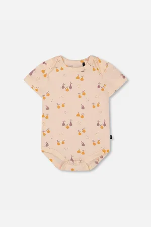 Deux par Deux Baby Girls Cotton Onesie Peach Printed Pears