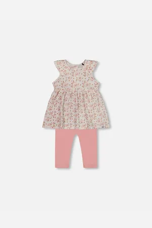 Deux par Deux Baby Girls Printed Organic Cotton Tunic And Leggings Set