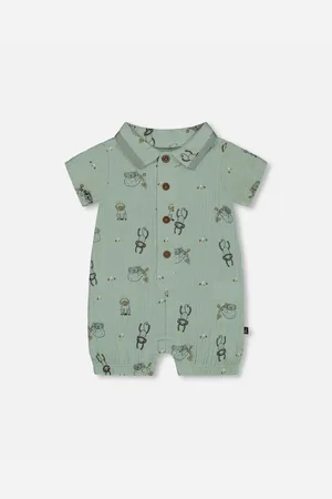 Deux par Deux Baby Boys Printed Muslin Romper