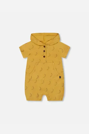 Deux par Deux Baby Boys Printed Organic Cotton Hooded Romper
