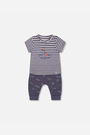 Deux par Deux Baby Boys Organic Cotton Top And Muslin Pant Set