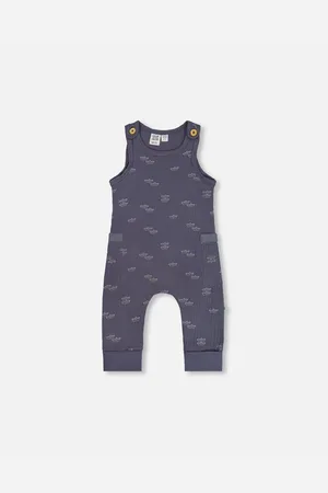 Deux par Deux Baby Boys Printed Muslin One-Piece Jumpsuit Navy Blue Paper Boats