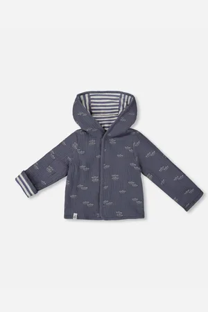 Deux par Deux Baby Boys Reversible Organic Cotton Hooded Jacket