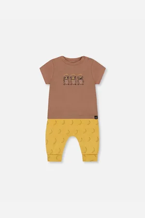 Deux par Deux Baby Boys Printed Organic Cotton Top And Pant Set