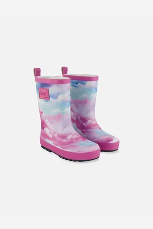 Deux par Deux Little Girls Printed Rain Boots Background