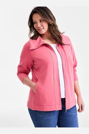 Style & Co Plus Size Fleece Zip-Front Tunic, Exclusively at Macy