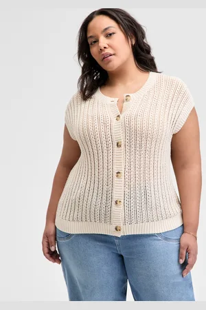 And Now This Trendy Plus Size Cap-Sleeve Crewneck Cardigan, Exclusively at Macy