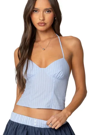 Edikted Womens Janey Striped Halter Corset