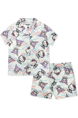 Hello Kitty Little & Big Girls Button-Down Top & Shorts Pajamas, 2 Piece Set