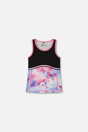 Deux par Deux Girls Colorblock Athletic Tank Top