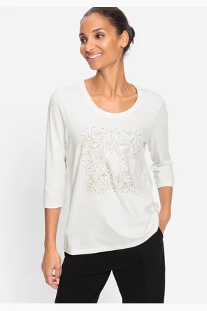 Olsen Embellished Metallic Print T-Shirt