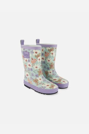 Deux par Deux Little Girls Printed Rain Boots And Lilac