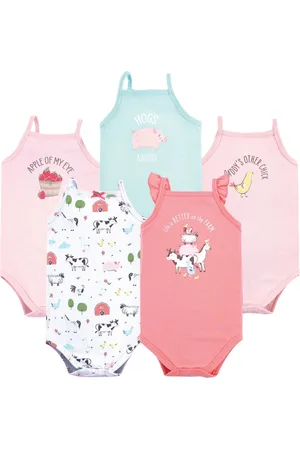 Hudson Baby Girls Hudson Cotton Sleeveless Bodysuits Shark Types, 3-6 Months