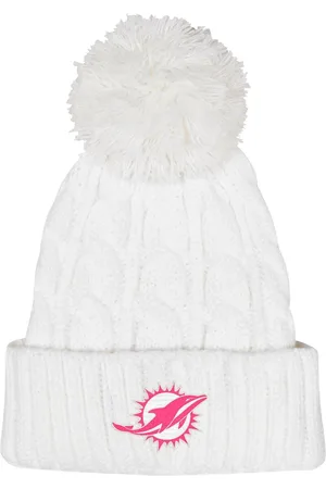 Outerstuff Big Girls Miami Dolphins Cable Cuffed Knit Hat with Pom