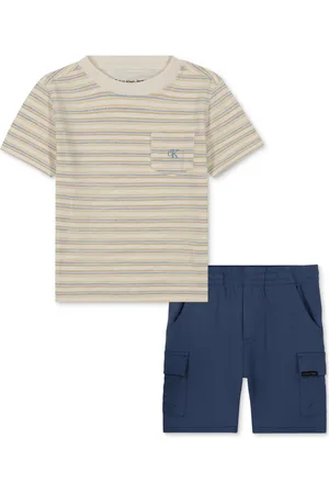 Calvin Klein Baby Striped T-Shirt & Cargo Shorts, 2 Piece Set