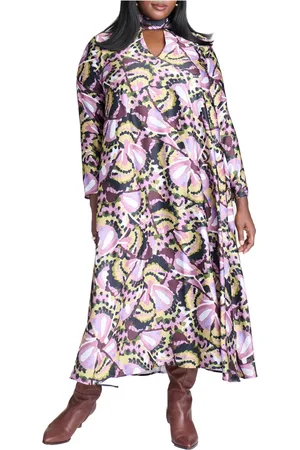 Eloquii Plus Size Draped High Neck Maxi Dress