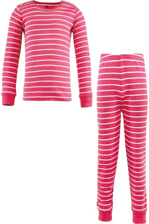 Hudson Baby Girls Hudson Cotton Pajama Set, Dark Stripe, 6-12 Months