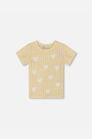 Deux par Deux Big Girls Crinkle Top With Applique