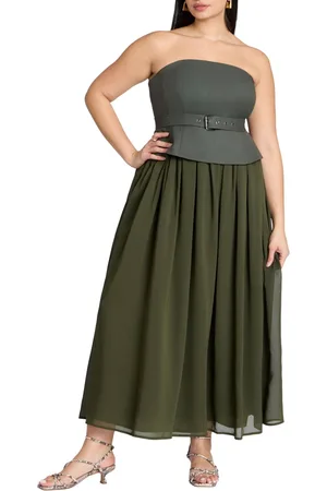 Eloquii Plus Size Strapless Flowy Maxi Dress