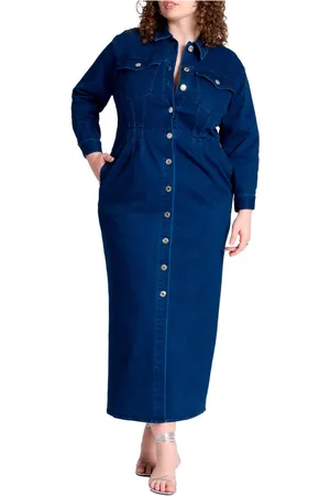 Eloquii Plus Size Denim Fitted Dress