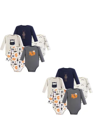 Hudson Baby Boys Hudson Unisex Cotton Long-Sleeve Bodysuits, , Months