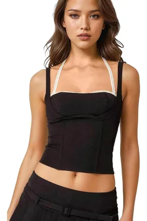 Edikted Womens Lesly Lacey Layered Corset