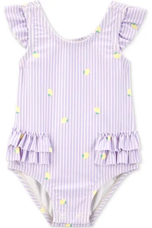 Carters Baby Girls Striped Lemon 1-Piece Swimsuit