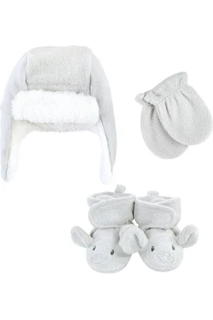 Hudson Baby Boys Hudson Unisex Trapper Hat, Mitten and Bootie Set