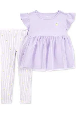 Carters Baby Girls Lemon Tulle Top & Leggings, 2 Piece Set