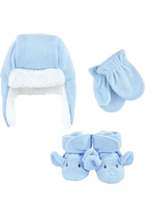 Hudson Baby Boys Hudson Unisex Trapper Hat, Mitten and Bootie Set