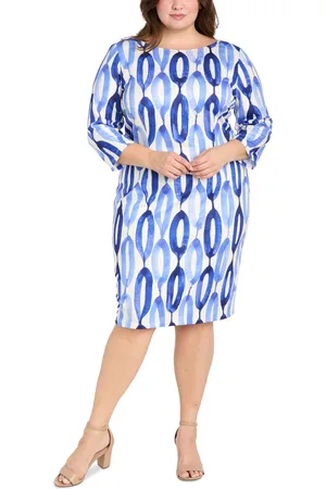 R & M Richards Plus Size Printed Sheath Dress