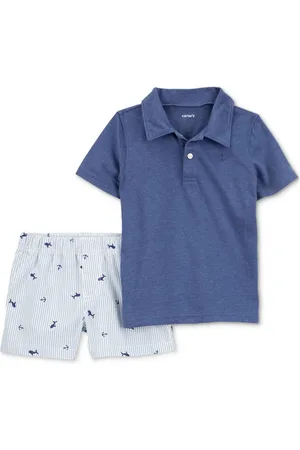 Carters Baby Boys Anchor Polo Top & Shorts, 2 Piece Set