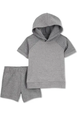 Carters Baby Boys Quilted Hooded Top & Shorts, 2 Piece Set