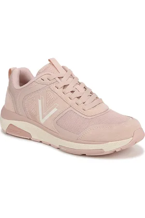 Vionic Womens Walk Strider 001 Walking Shoes - Cameo rose suede mesh