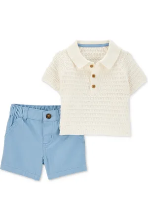 Carters Baby Boys 2-Pc. Polo Sweater & Shorts Set