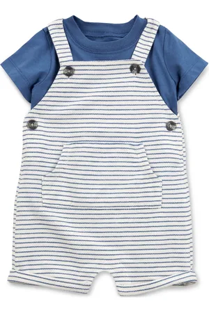 Carters Baby Boys 2-Pc. Cotton T-Shirt & Striped Shortall Set