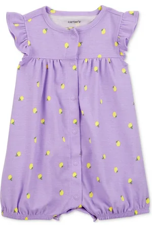 Carters Baby Girls Lemons Snap-Up Cotton Romper
